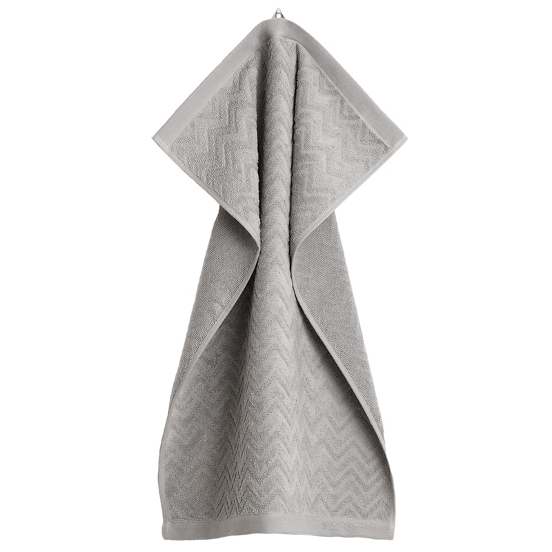 Jacquard Herringbone Towel 50x70 cm, Concrete Grey