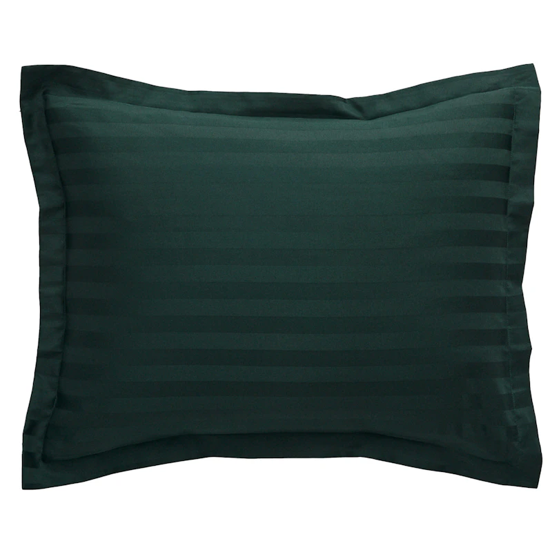 Sateen Stripe Pillowcase 50x60 cm, Tartan Green
