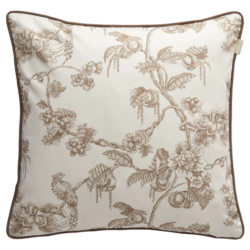 Sateen Tree Print Cushion 50x50 cm, Taupe Beige