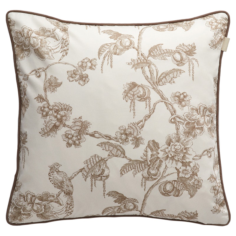 Sateen Tree Print Cushion 50x50 cm, Taupe Beige