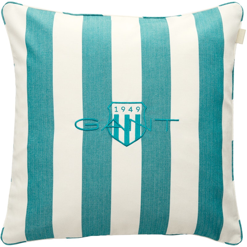 Stripe Archive Shield Cushion Cover 50x50 cm, Ocean Turquoise