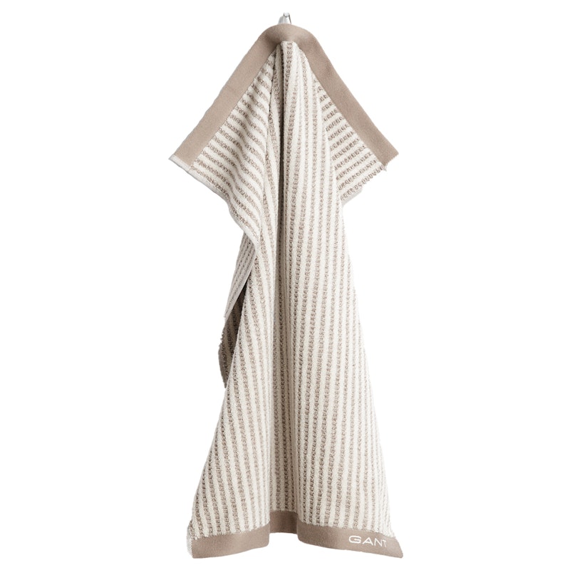 Stripe Towel 50x70 cm, Taupe Beige