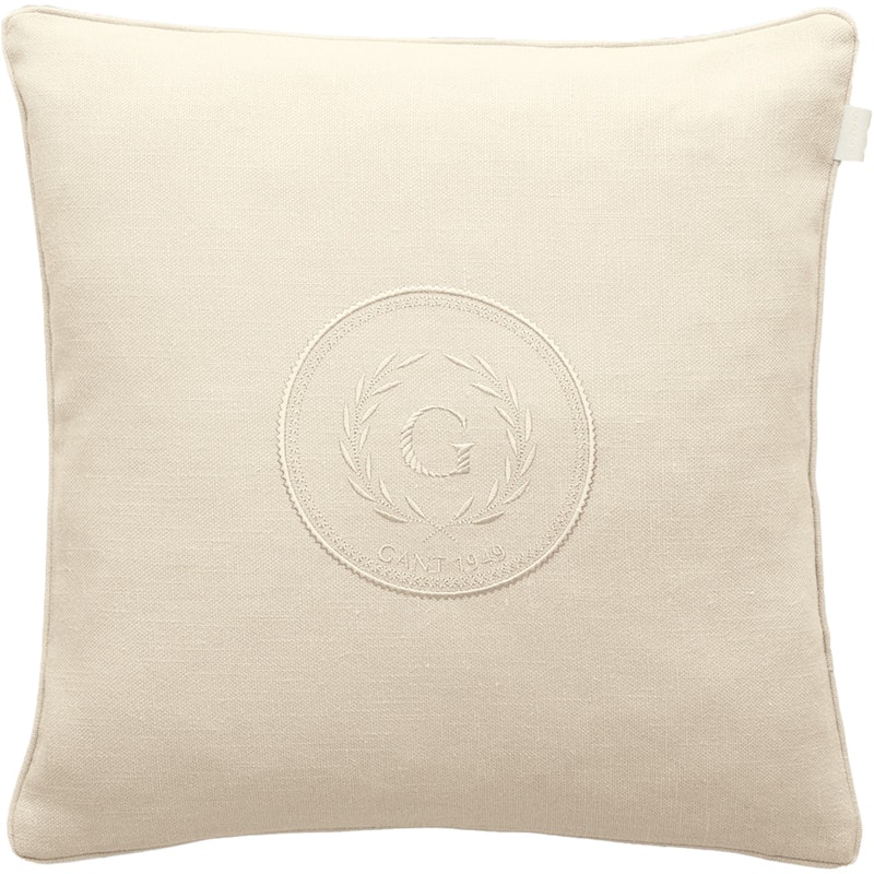 Tonal Crest Cushion Cover 50x50 cm, Eggshell