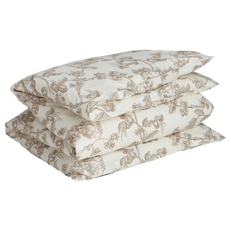 Tree Print Double Duvet Cover 220x220 cm, Taupe Beige