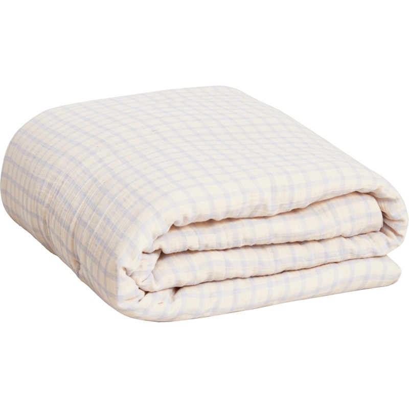 Gingham Sky Blue Filled Blanket Muslin, 100x140 cm