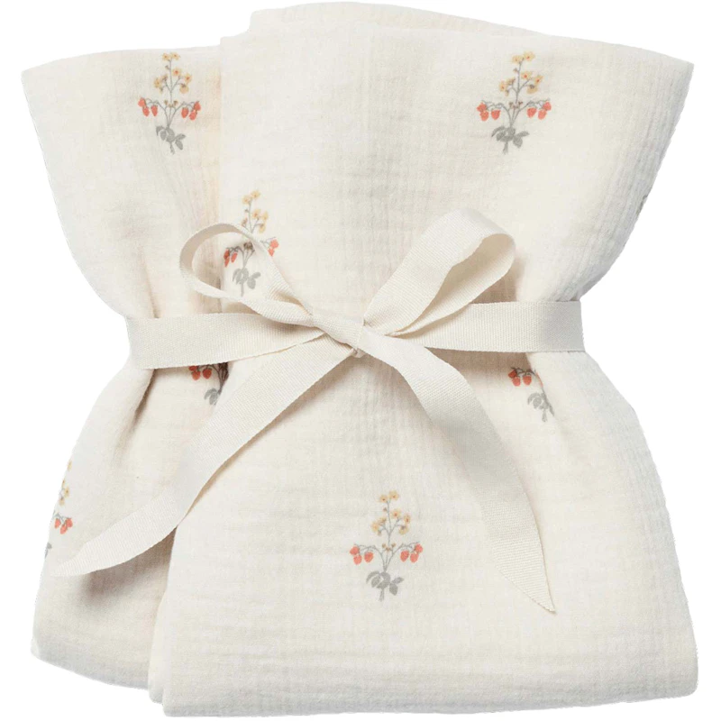 La Fraise Muslin Blanket 2-pack, 60x60 cm