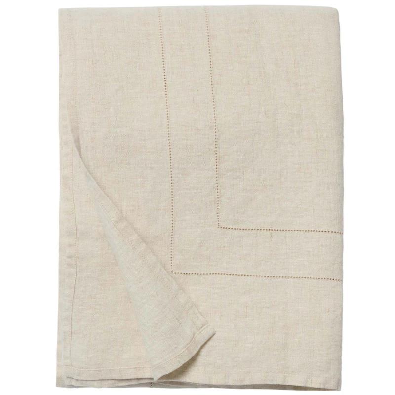 Hemstitched Linen Bedspread, 280x280 cm