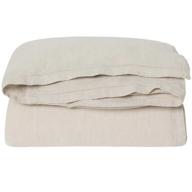Hemstitched Linen Duvet Cover Double, 220x220 cm