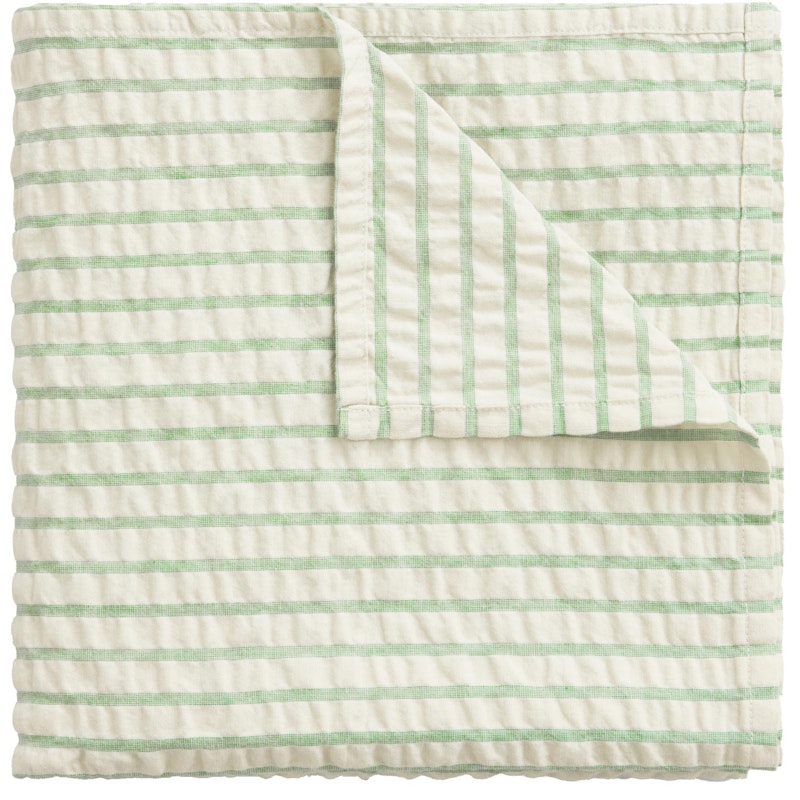 Seersucker Swaddle Blanket 110x110 cm, Stripe Emerald