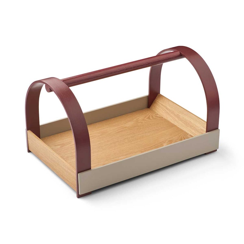 Kydo Tray, Oak / Burgundy / Grey