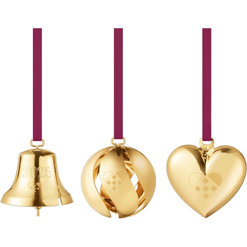 2025 Ornament 3-pack, Gold Plated