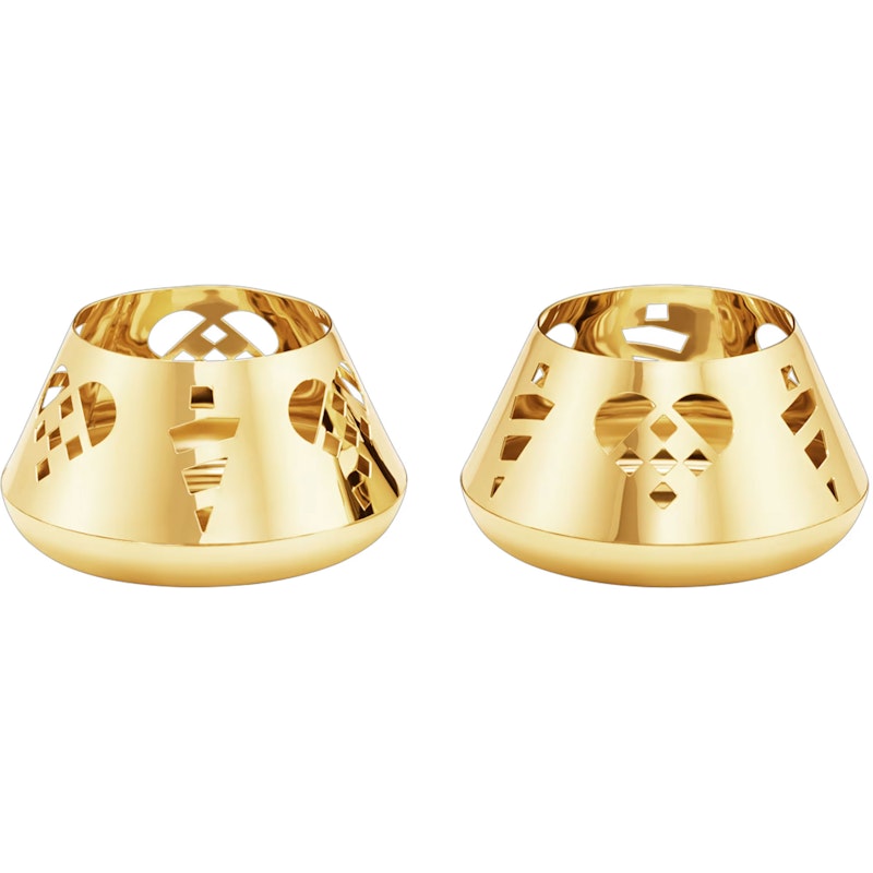 2025 Tea Light Holder 2-pack, 18K Gold Plated