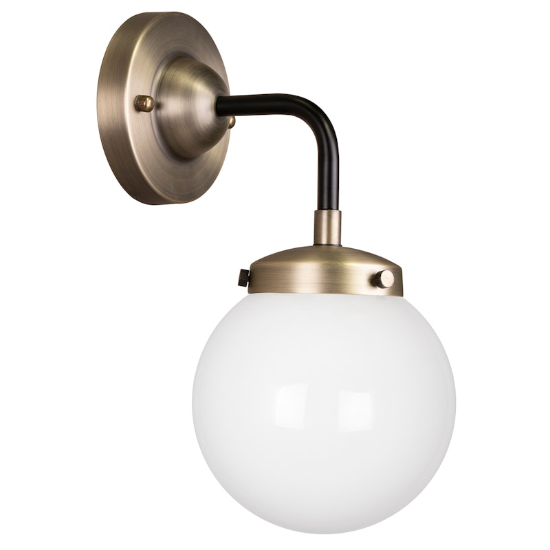 Alley 1 Wall Lamp, Antique Brass / White