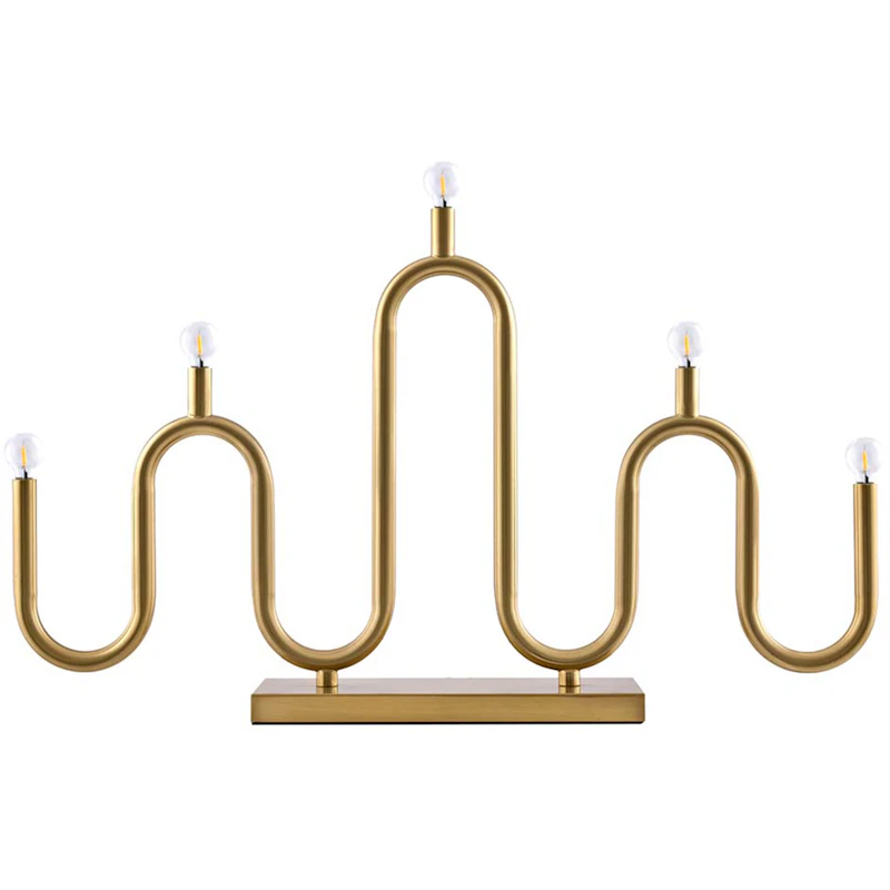 Noel 5 Candle Holder, Brushed Brass