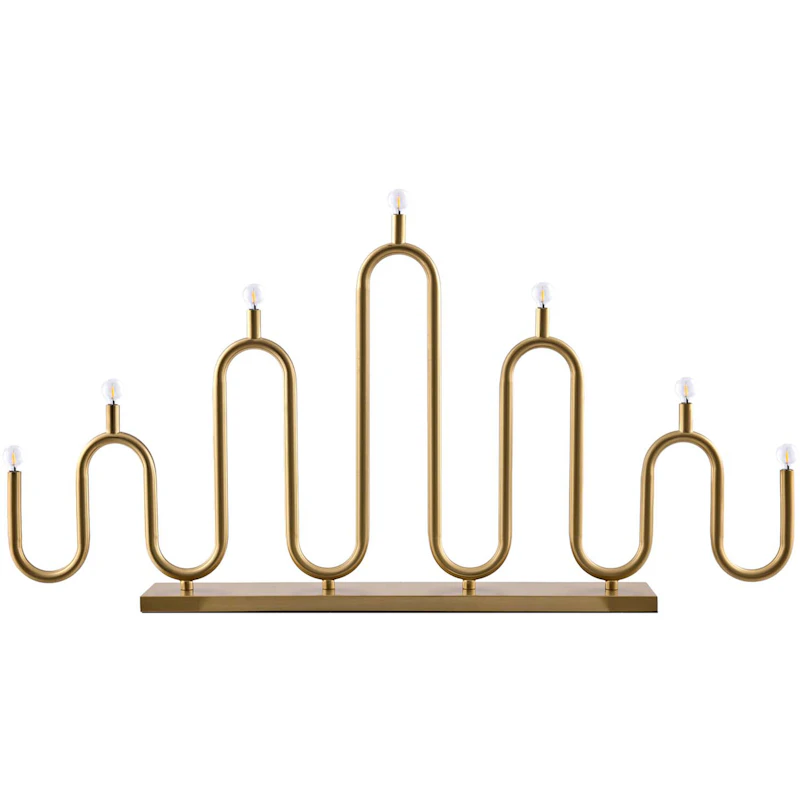 Noel 7 Candle Holder, Brushed Brass