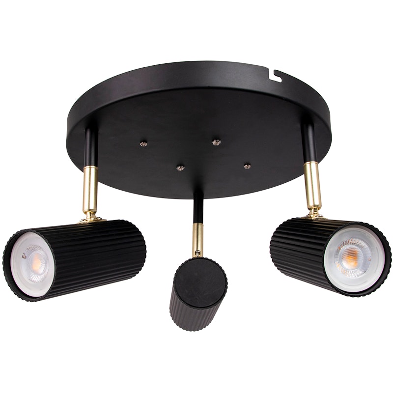 Hubble 3 Ceiling Fixture Black