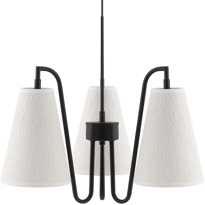 Lou 3 Pendant, White Boucle / Black