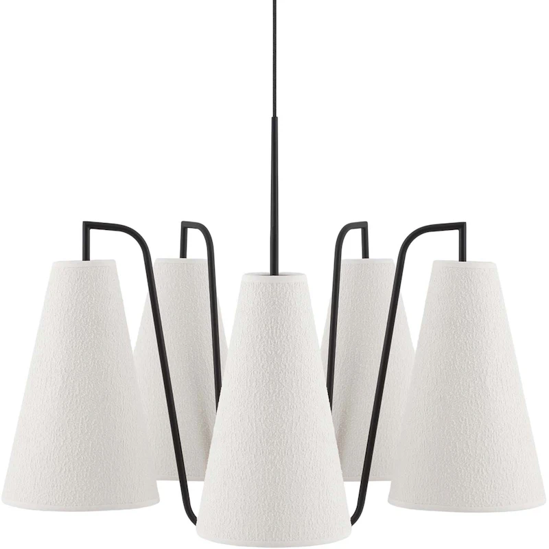 Lou 5 Pendant, White Boucle / Black