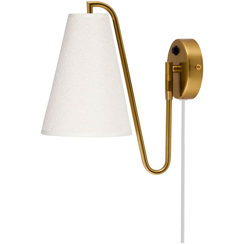 Lou Wall Lamp, White / Brushed Brass