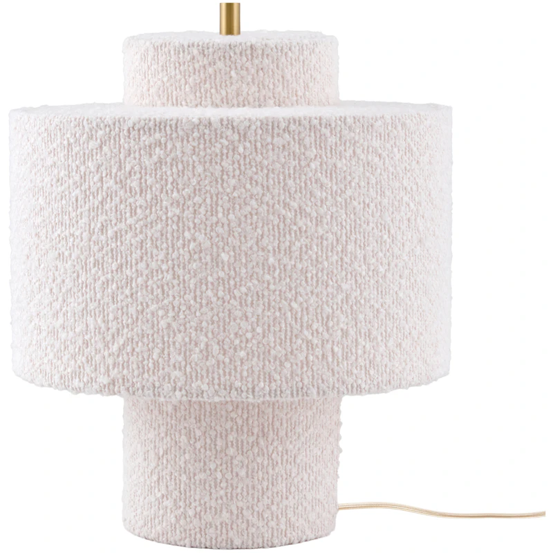 Noah Table Lamp, Bouclé White