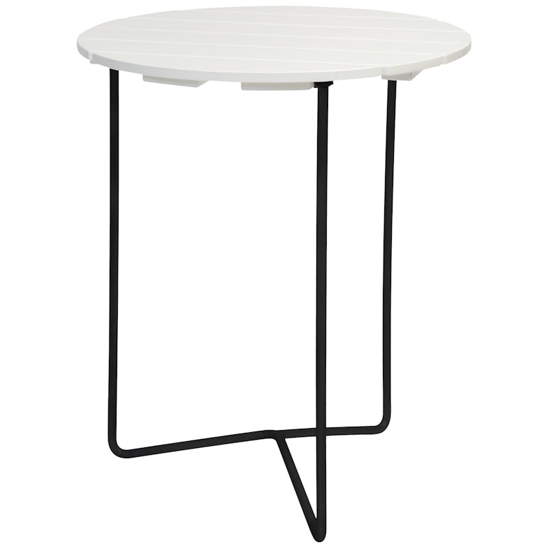 6B Table Ø60 cm, White lacquered Oak / Black