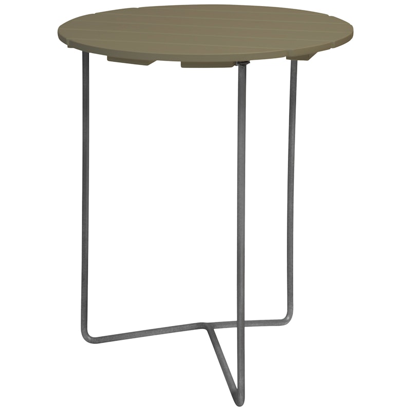 6B Table Ø60 cm, Light Green / Hot Galvanized Steel