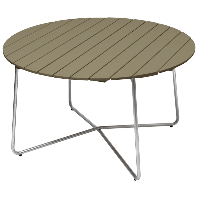 9A Table Ø120 cm, Light Green / Hot Galvanized Steel
