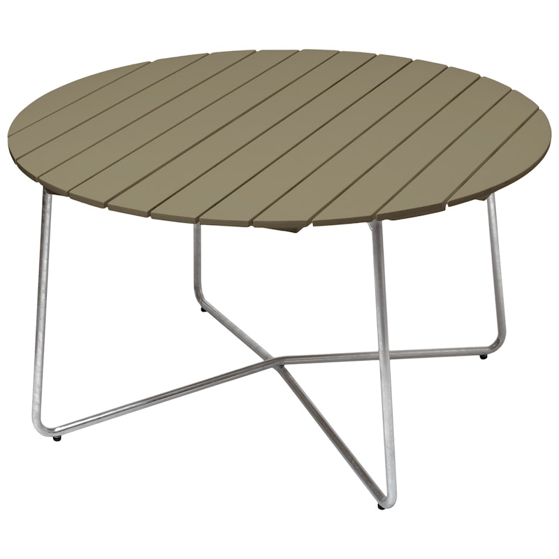 9A Table Ø100 cm, Light Green / Hot Galvanized Steel