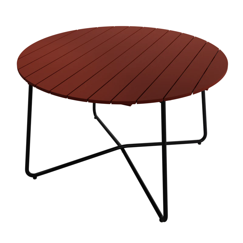 9A Table Ø120 cm, Dark Red / Black