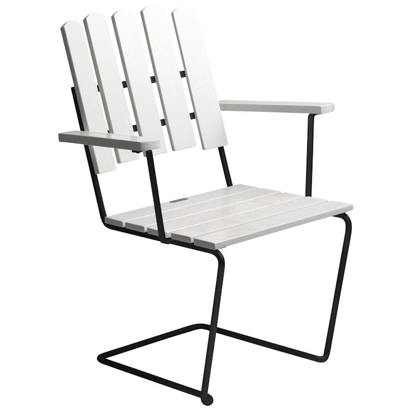 Armchair A2, White lacquered Oak / Black