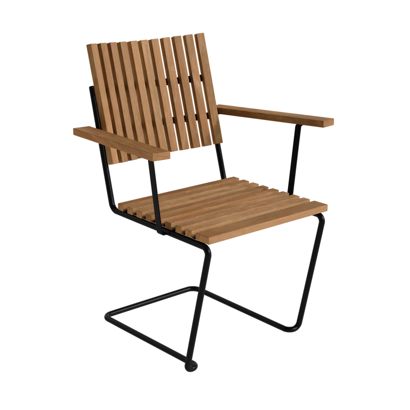 Bovik Armchair, Teak / Black Steel