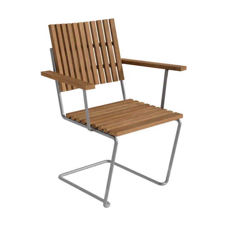 Bovik Armchair, Teak / Hot Galvanized Steel