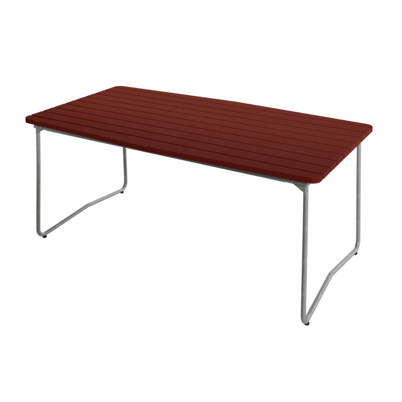 B31 Table 92x170 cm, Dark Red / Hot Galvanized Steel