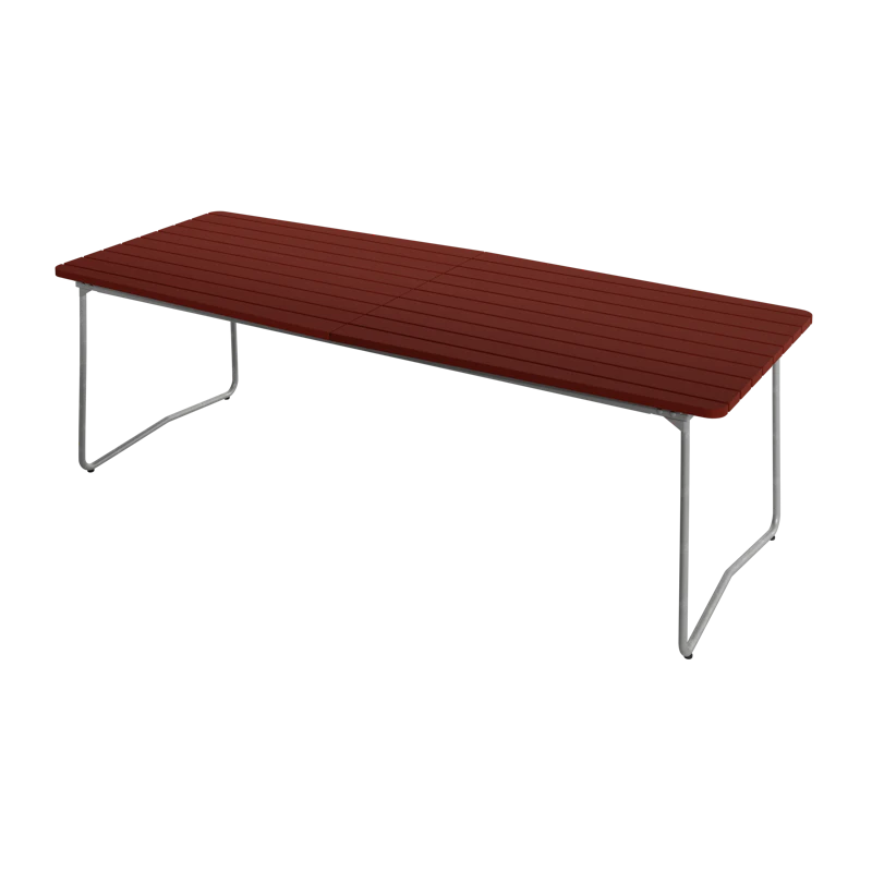 B31 Table 92x230 cm, Dark Red / Hot Galvanized Steel
