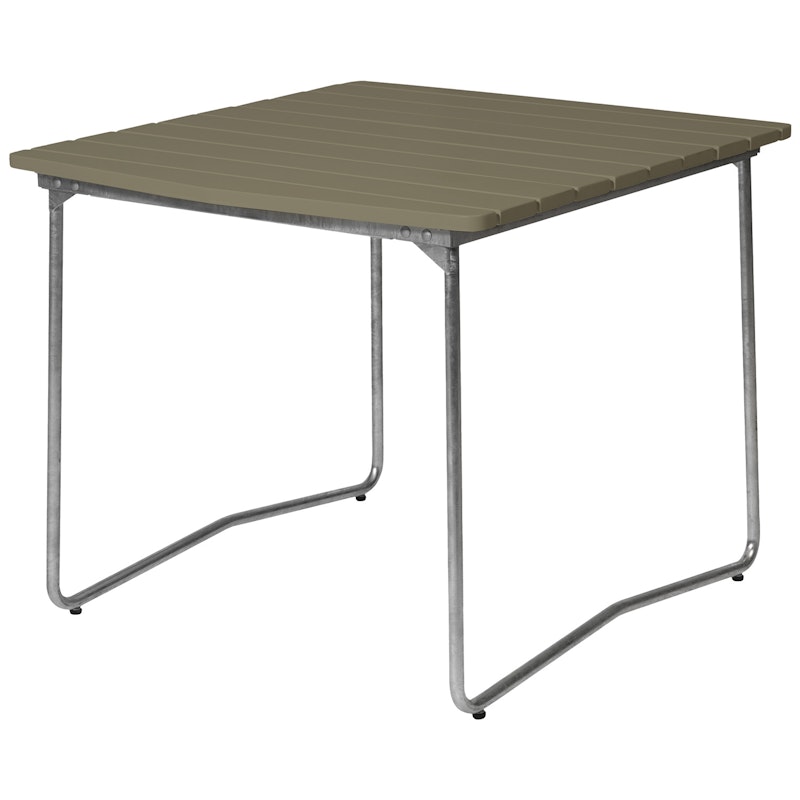 B31 Table 84x92 cm, Light Green / Hot Galvanized Steel