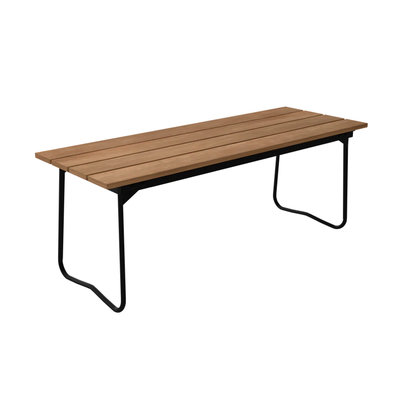Bench 8 110 cm, Teak / Black Steel