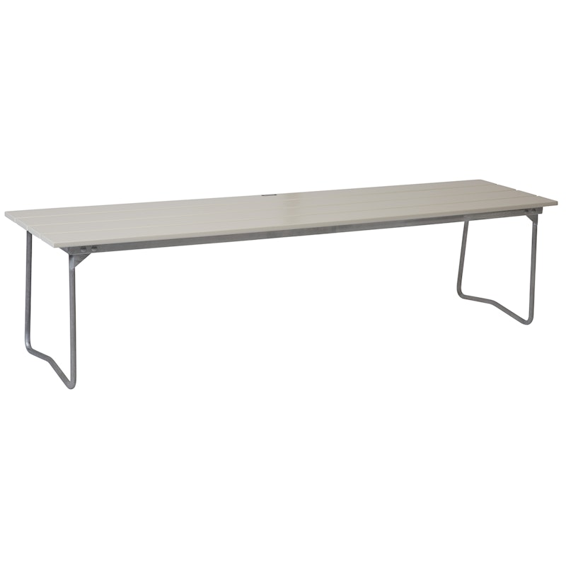 Bench 9 170 cm, White Lacquered Oak / Hot Galvanized Steel