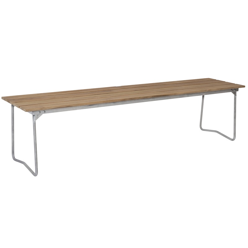 Bench 9 170 cm, Untreated Teak / Hot Galvanized Steel