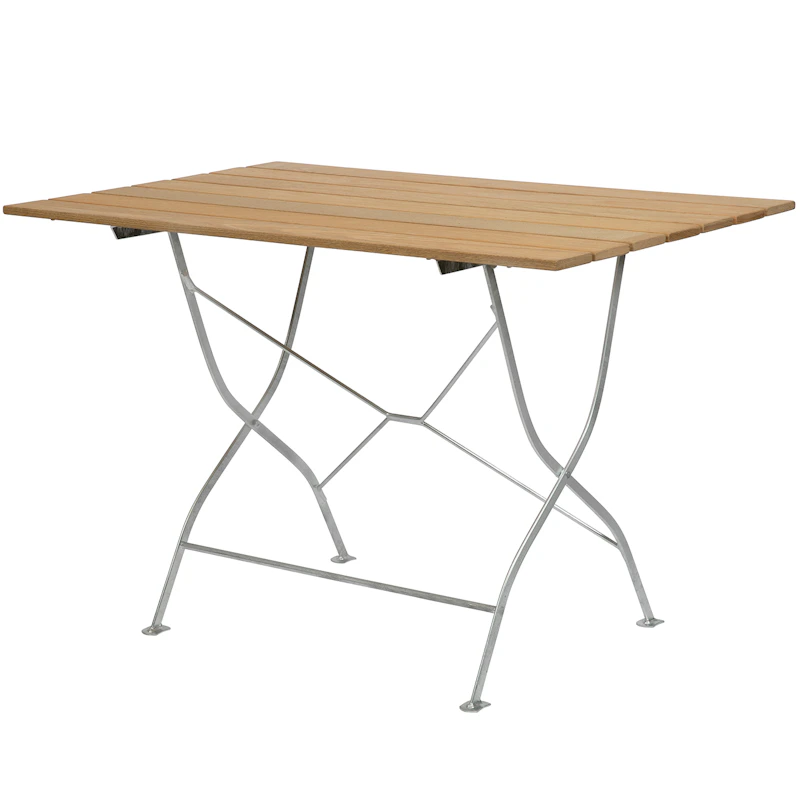 Brewery Table 70x110 cm, Untreated Teak / Hot Galvanized Steel