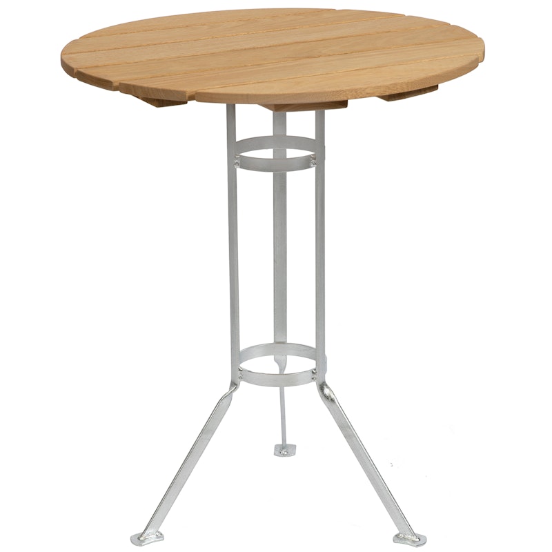 Brewery Table Ø60 cm, Oiled Oak / Hot Galvanized Steel