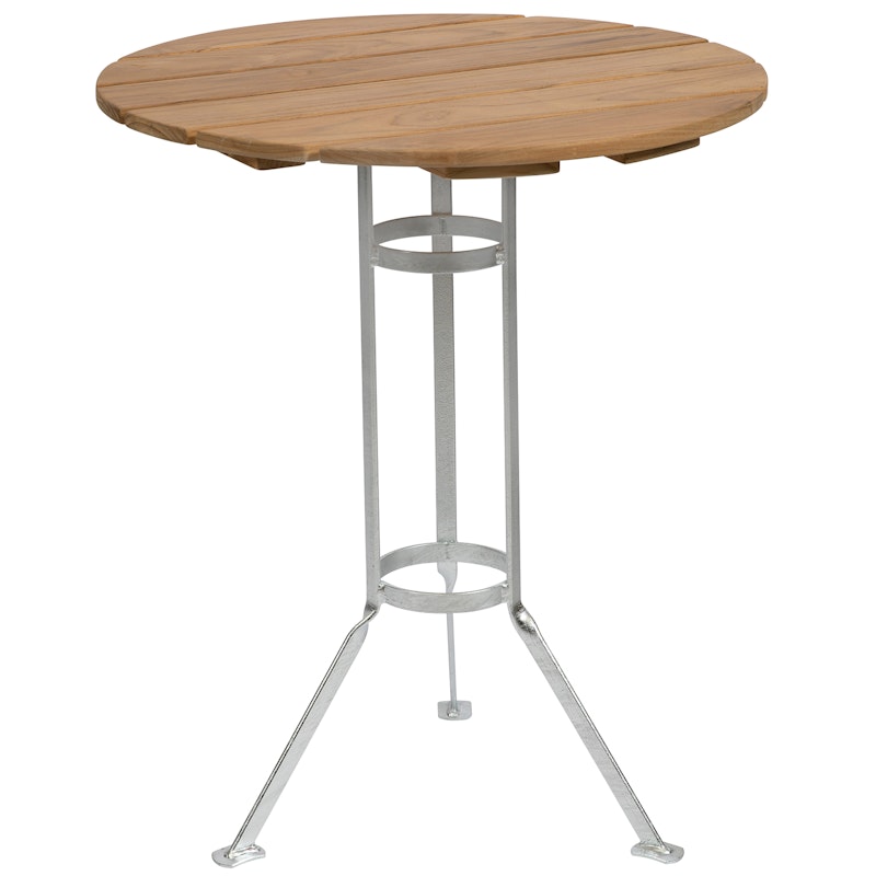 Brewery Table Ø60 cm, Untreated Teak / Hot Galvanized Steel