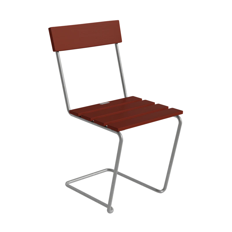 Chair 1, Dark Red / Hot Galvanized Steel