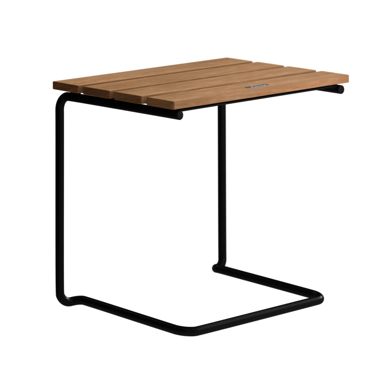 Footstool A3, Untreated Teak / Black