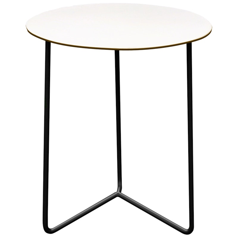 High Tech Table Ø60 cm, White Laminate / Black