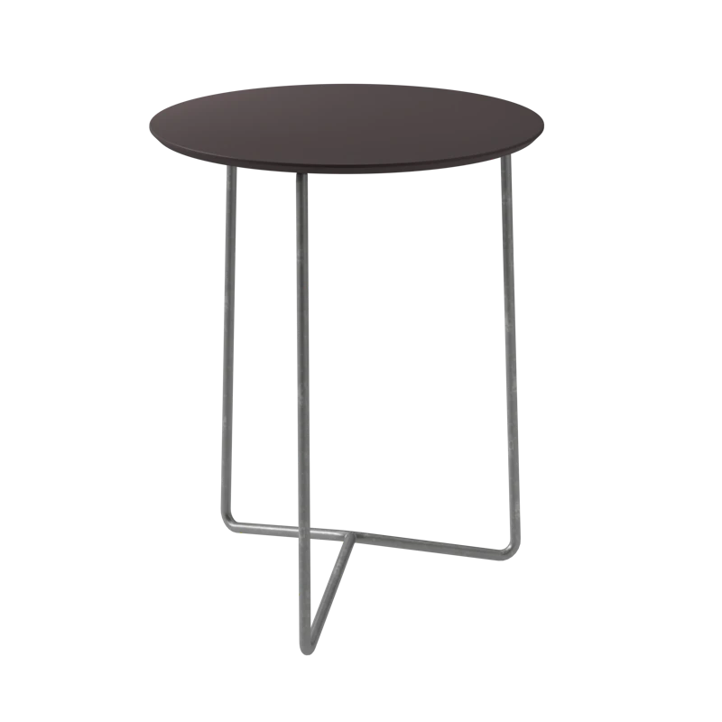 High Tech Table Ø60 cm, Charcoal / Hot Galvanized Steel