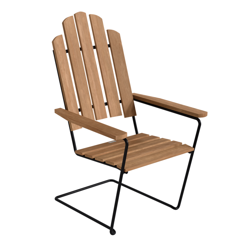 Lounger A3, Untreated Teak / Black