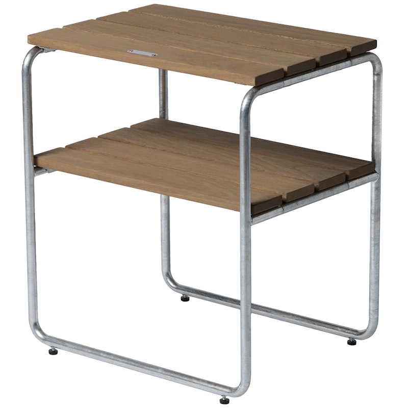 L45 Side Table, Oiled Oak / Hot Galvanized Steel