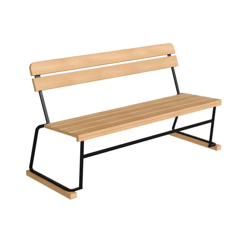 Sofa 3 140 cm, Oiled Oak / Black Steel