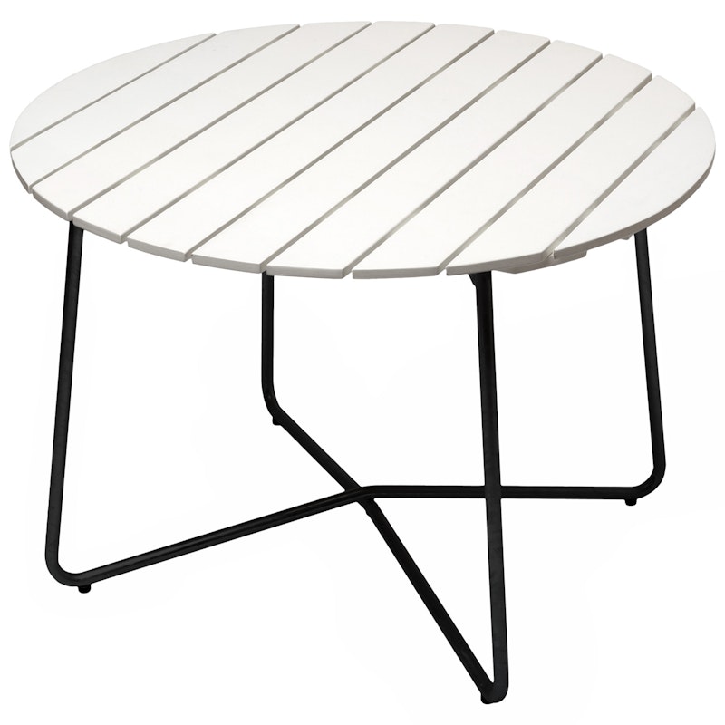 9A Table Ø100 cm, White lacquered Oak / Black