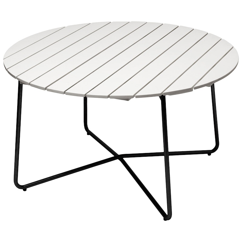 9A Table Ø120 cm, White lacquered Oak / Black